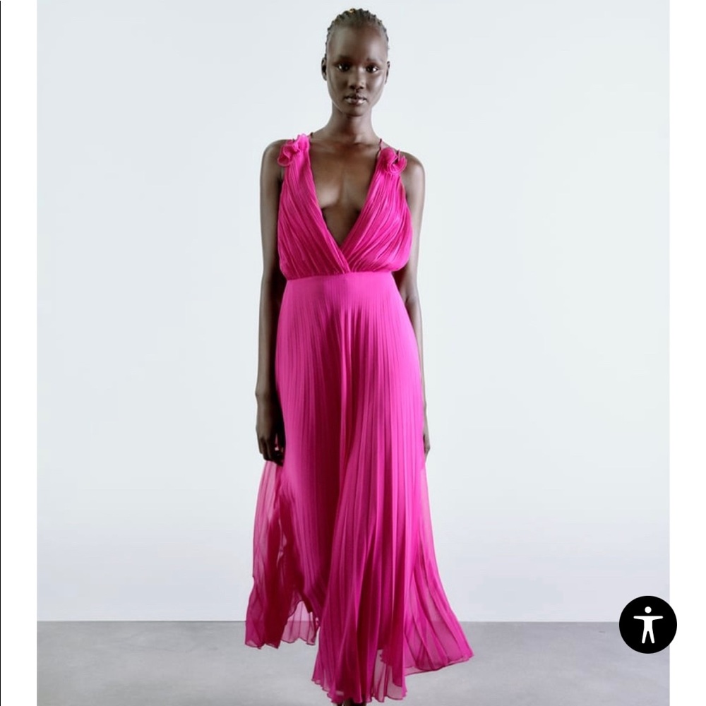 PLEATED SLIP DRESS -Zara - Small